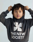 The New Society - TNS Logo Hood Sweatshirt - Galactic Grey Melange