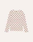 The campamento - kids - red bows t-shirt - ecru