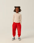 The campamento - kids - red bows t-shirt - ecru