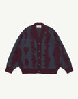 Main Story - knitted cardigan - burgundy/navy