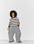 Main Story - wide sweatpant - grey melange polar fleece