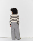 Main Story - wide sweatpant - grey melange polar fleece