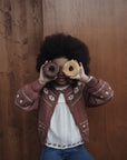 Emile et Ida - kids - denim embroidery pants - blue
