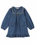 Emile et Ida - kids - embroidery dress - denim
