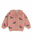 Emile et Ida - baby - flower cardigan - rose