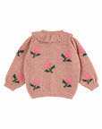 Emile et Ida - baby - flower cardigan - rose