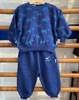 Weekend house kids - blue dog allover sweatshirt - blue