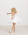 Marmar - danita - kids frill linen dress - white