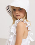 Marmar - danita - kids frill linen dress - white