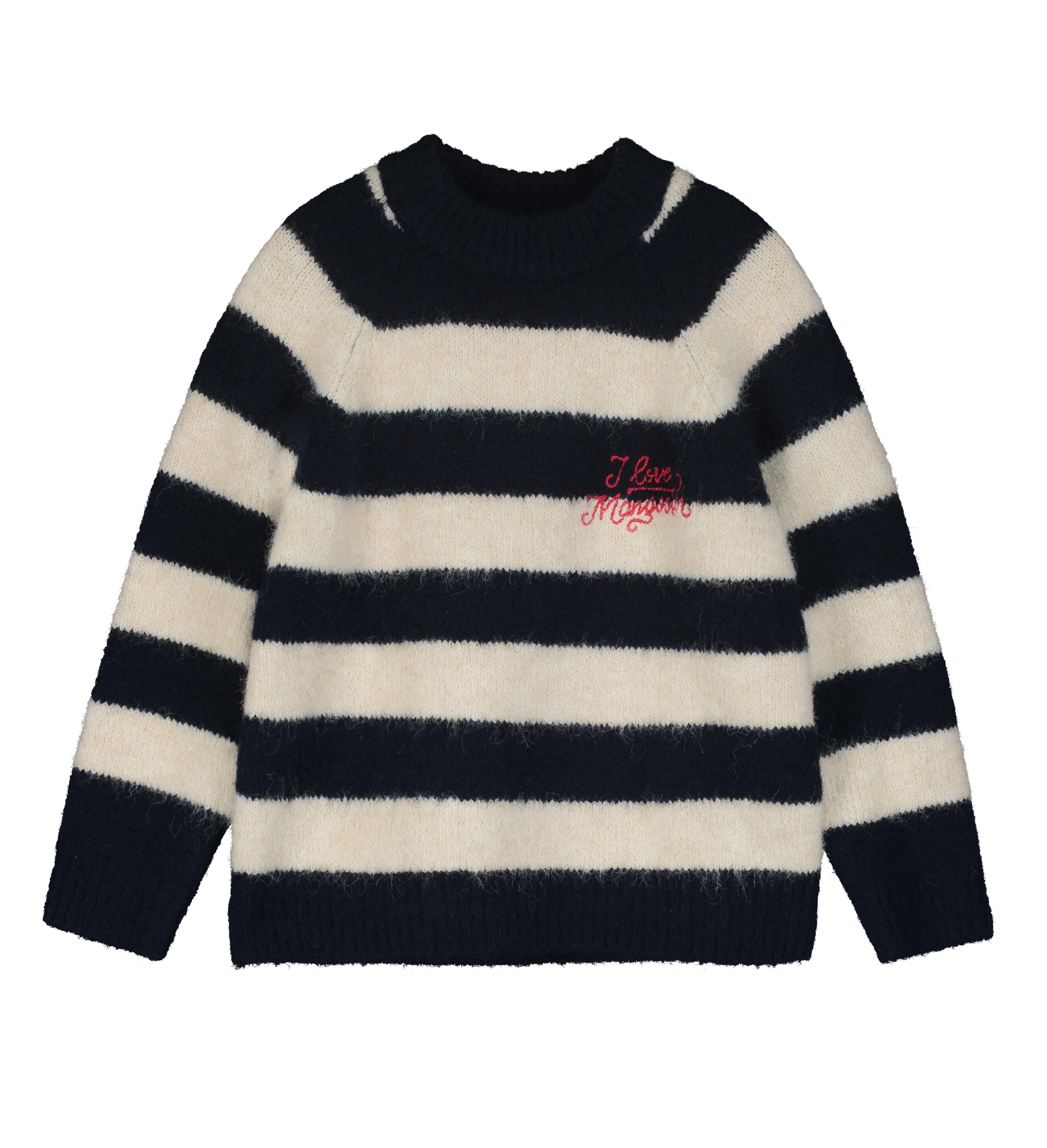 Maison Mangostan - i love knit sweater - blue/ivory