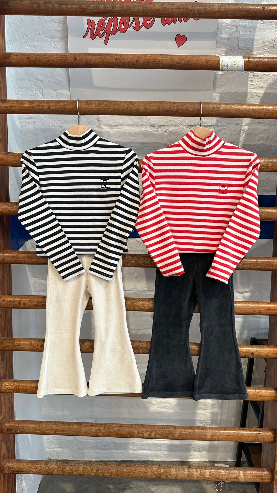 The campamento - kids - turtle neck - grey stripes