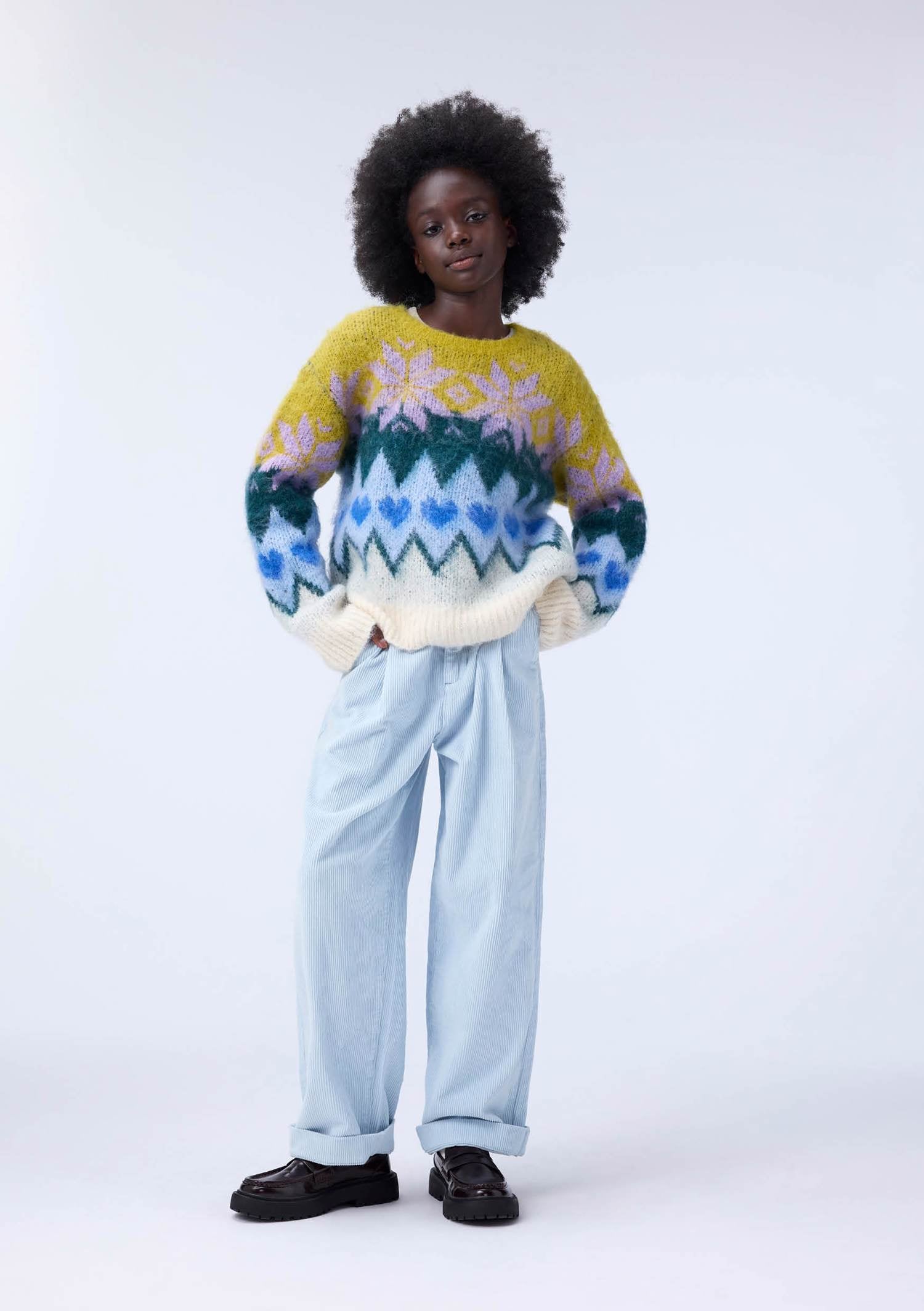 Molo - Alaine - corduroy pants - blue moon