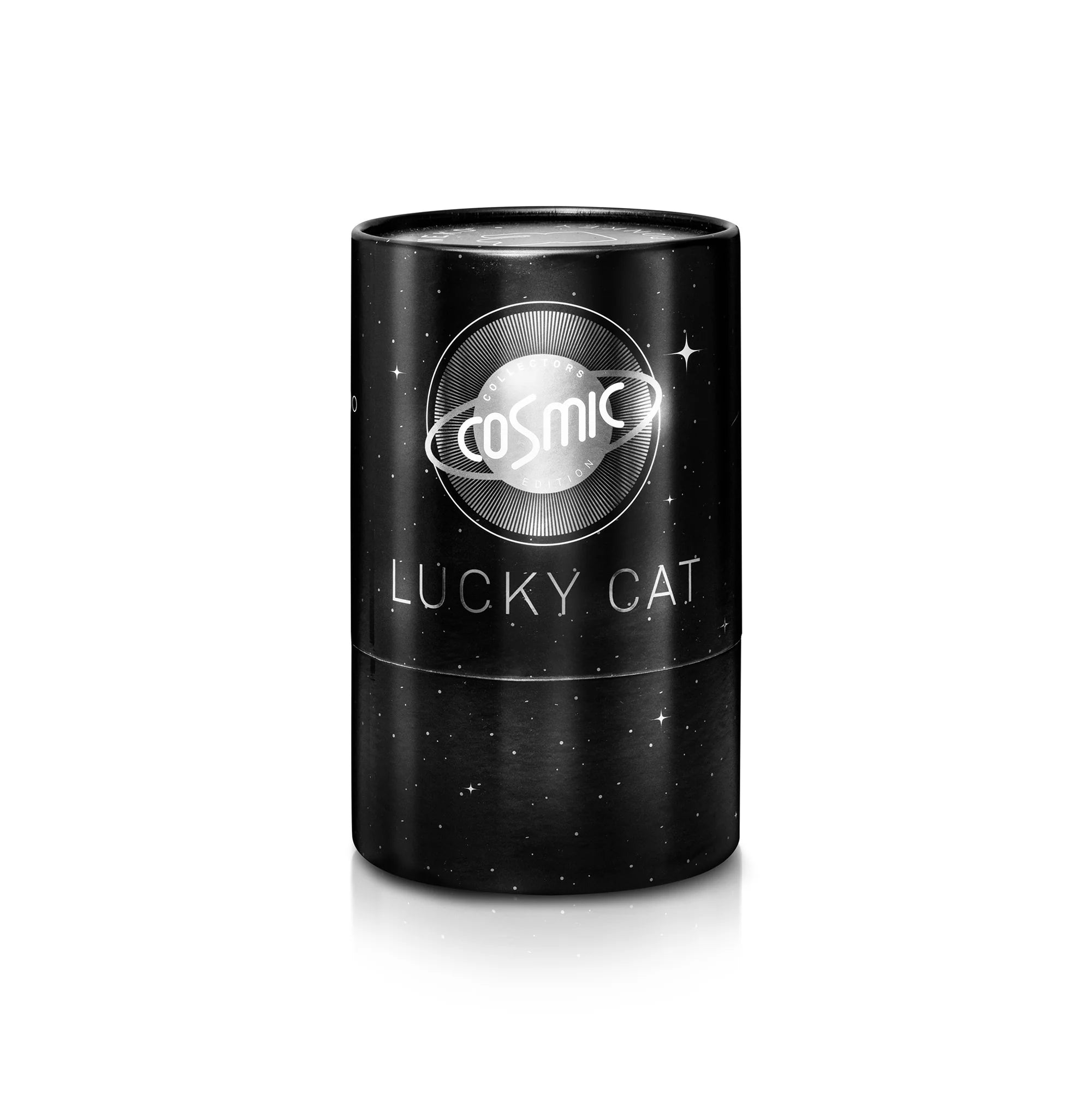 Lucky cat - cosmic waving cat - shiny silver