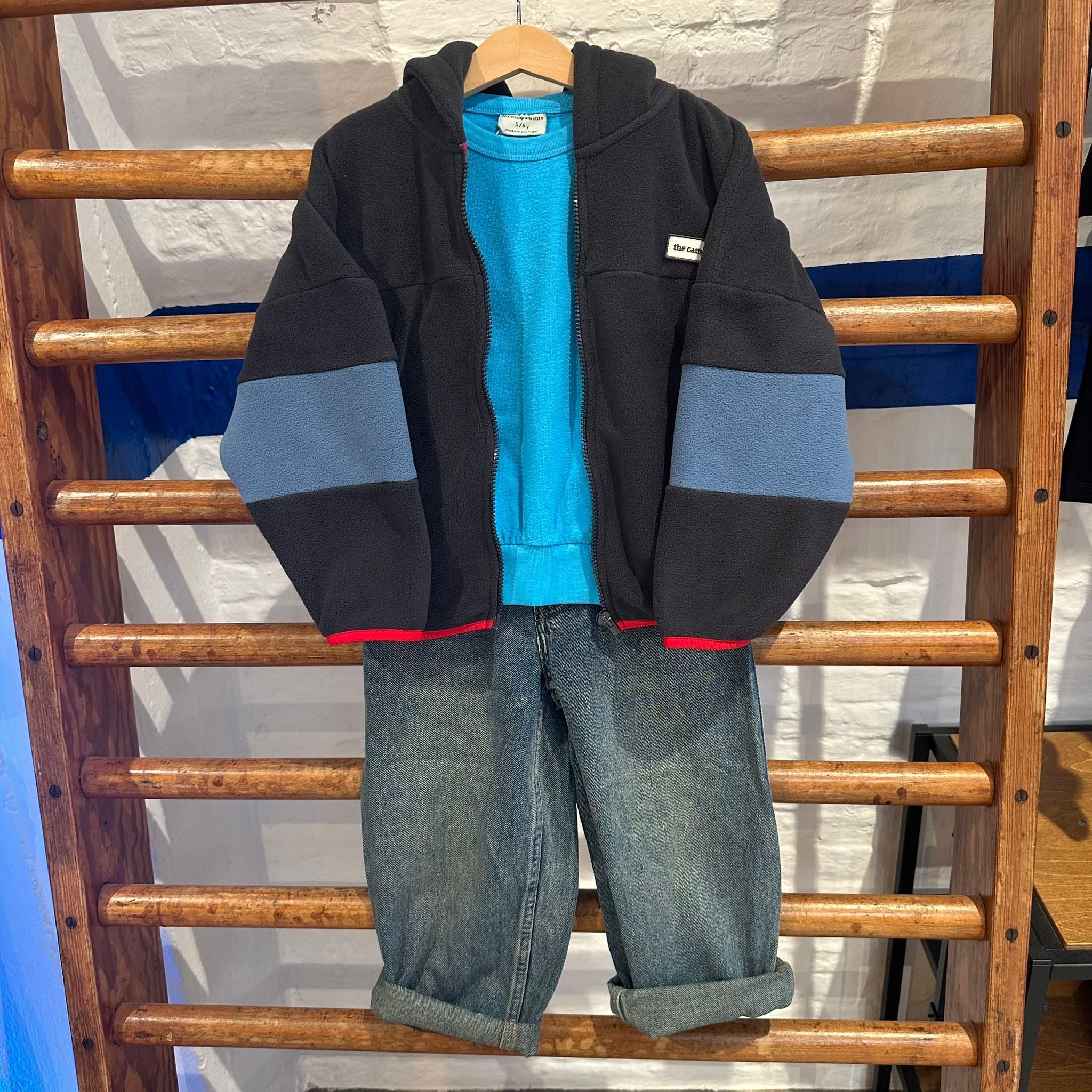 The campamento - kids - polar zipped sweatshirt - grey
