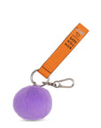 Smiley - fuzzy bag charm - purple