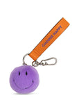Smiley - fuzzy bag charm - purple