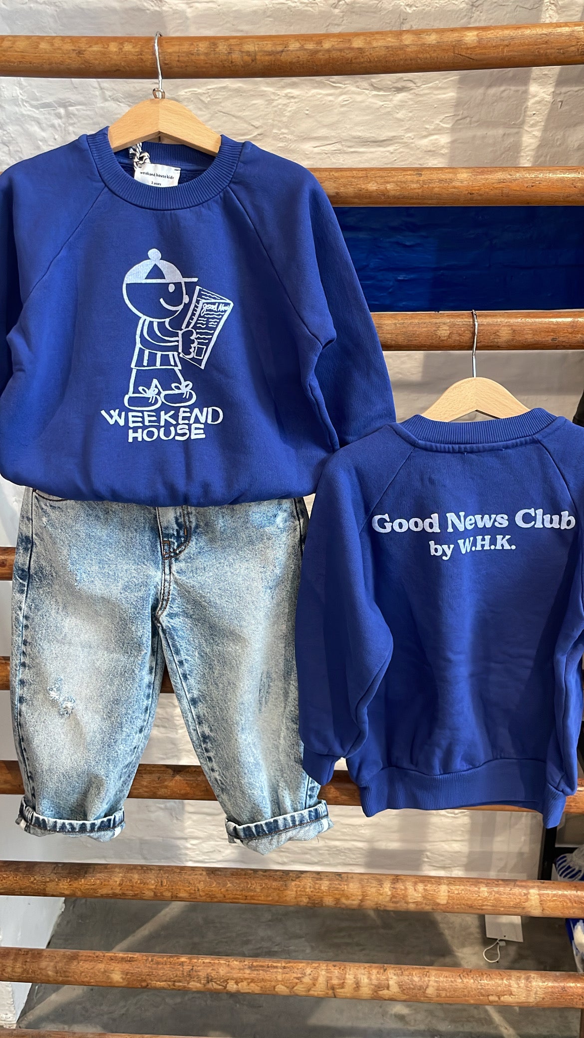 Weekend house kids - good news club sweatshirt - dark blue