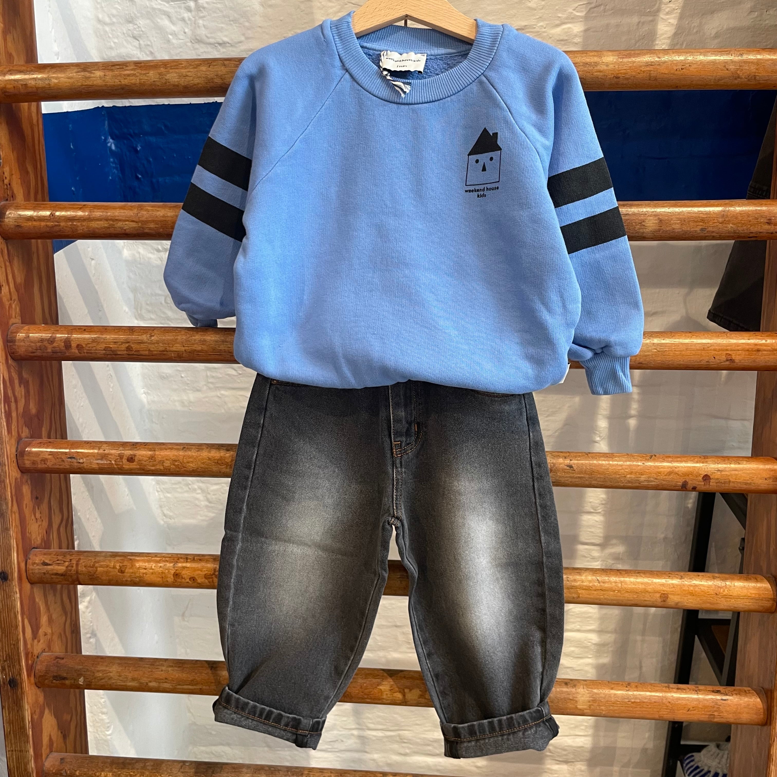 Weekend house kids - whk logo sweatshirt - soft blue