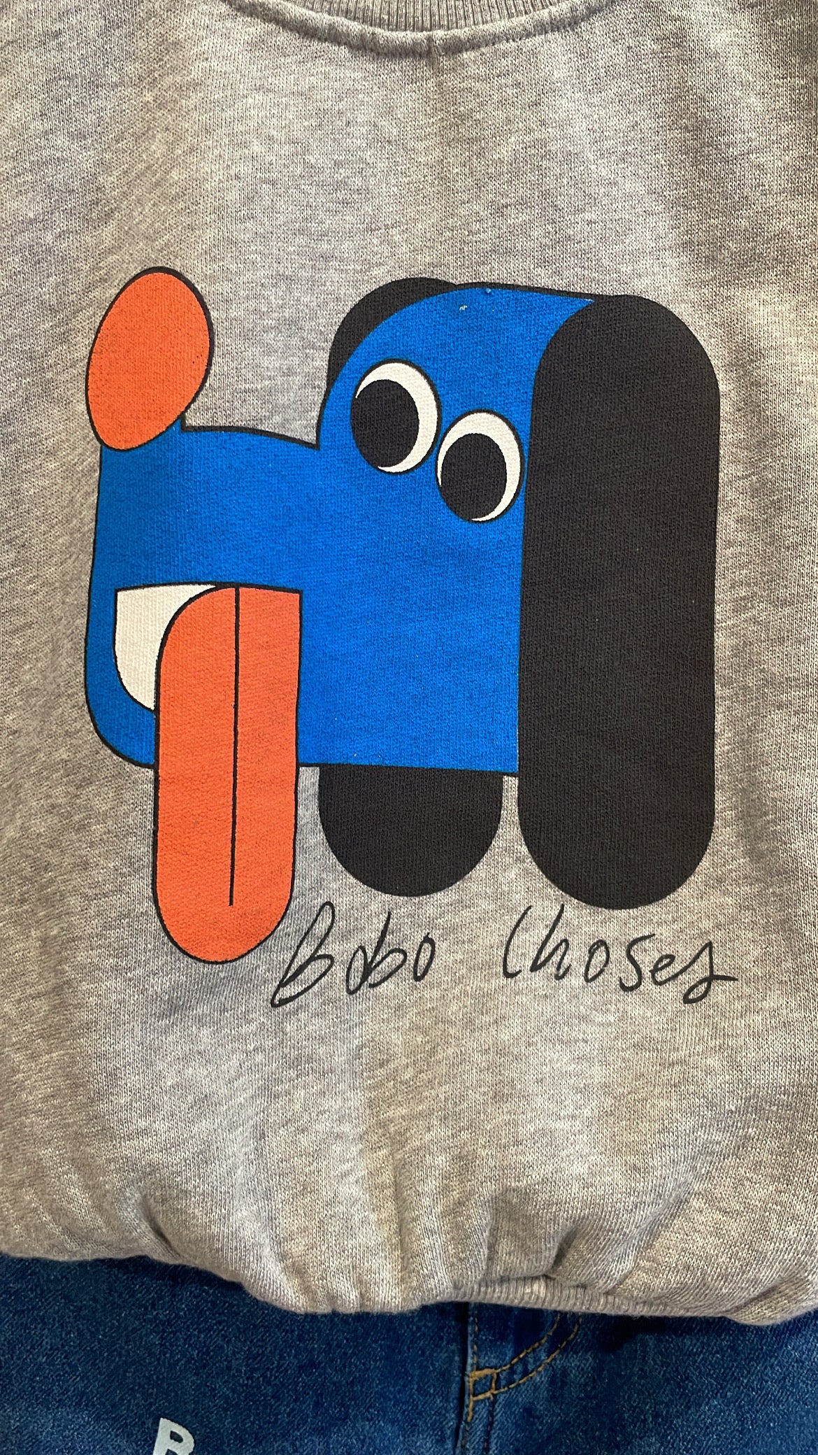 Bobo Choses - kids - doggy mate sweatshirt - heather grey