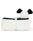 Jellycat - bashful black & cream puppy blankie