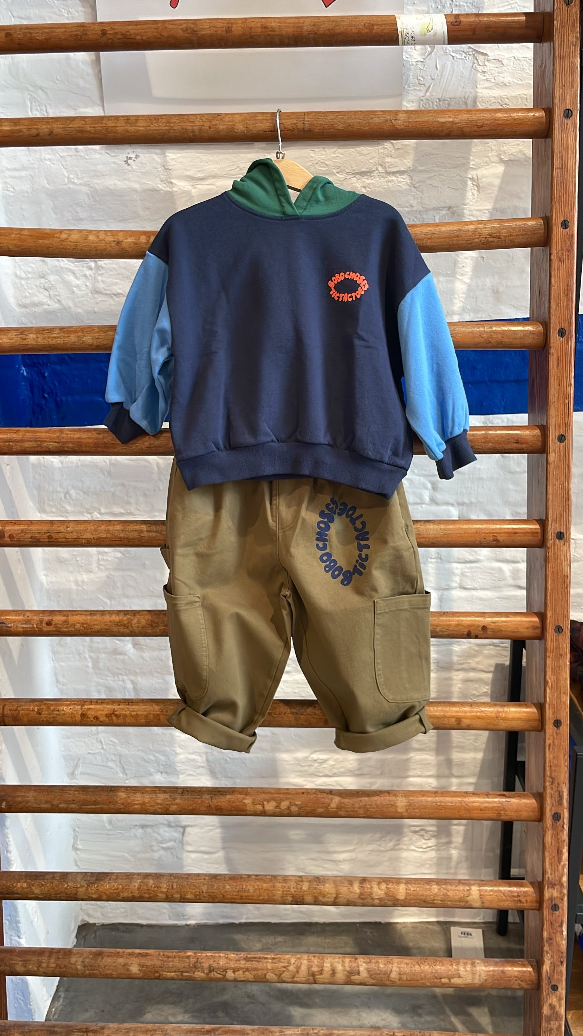 Bobo Choses - kids - tic tac toe woven cargo pants - khaki