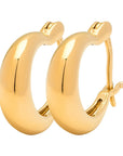 lulu copenhagen - gold plated chunky heavy hoops earrings - 2pcs
