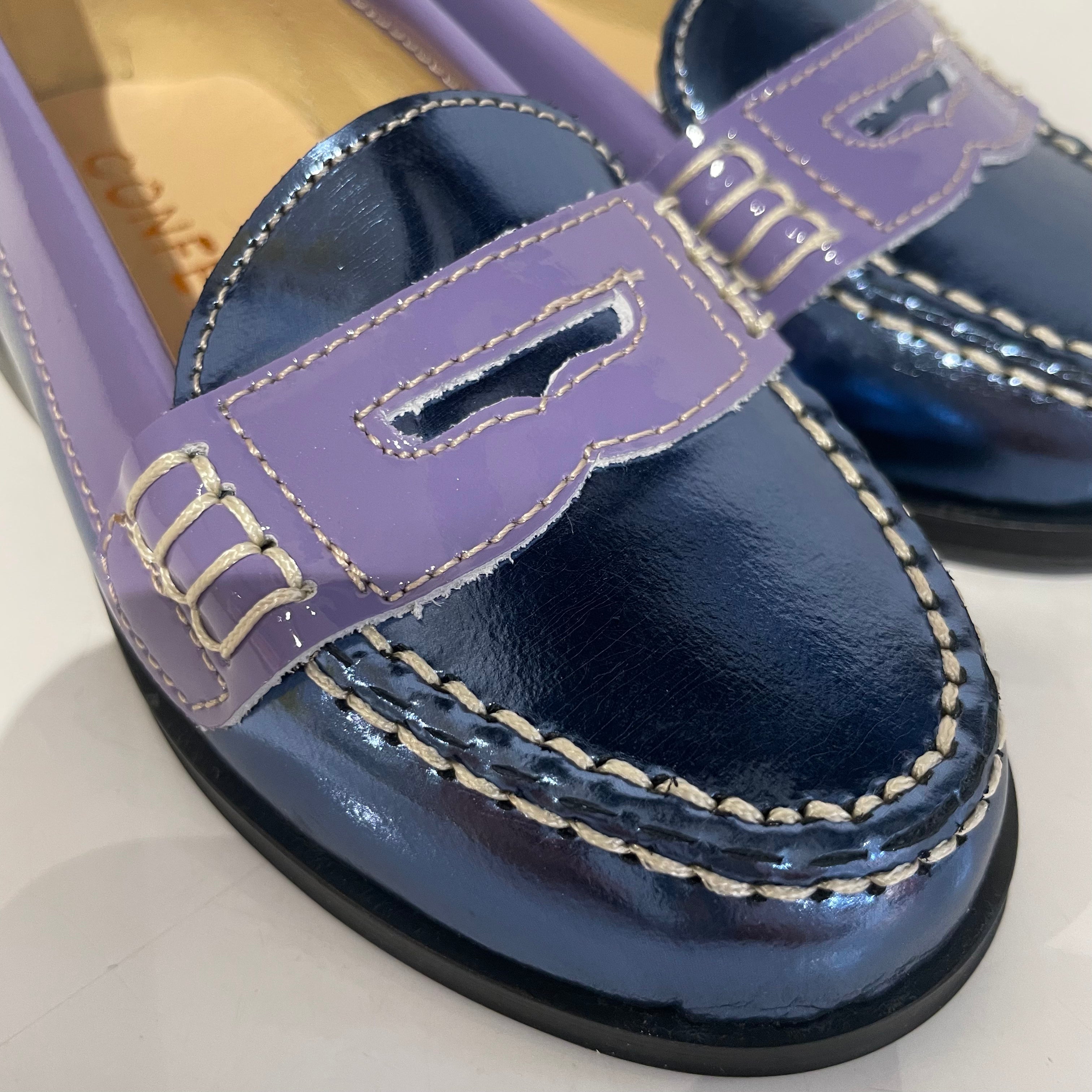 Penny loafers - metallic lila