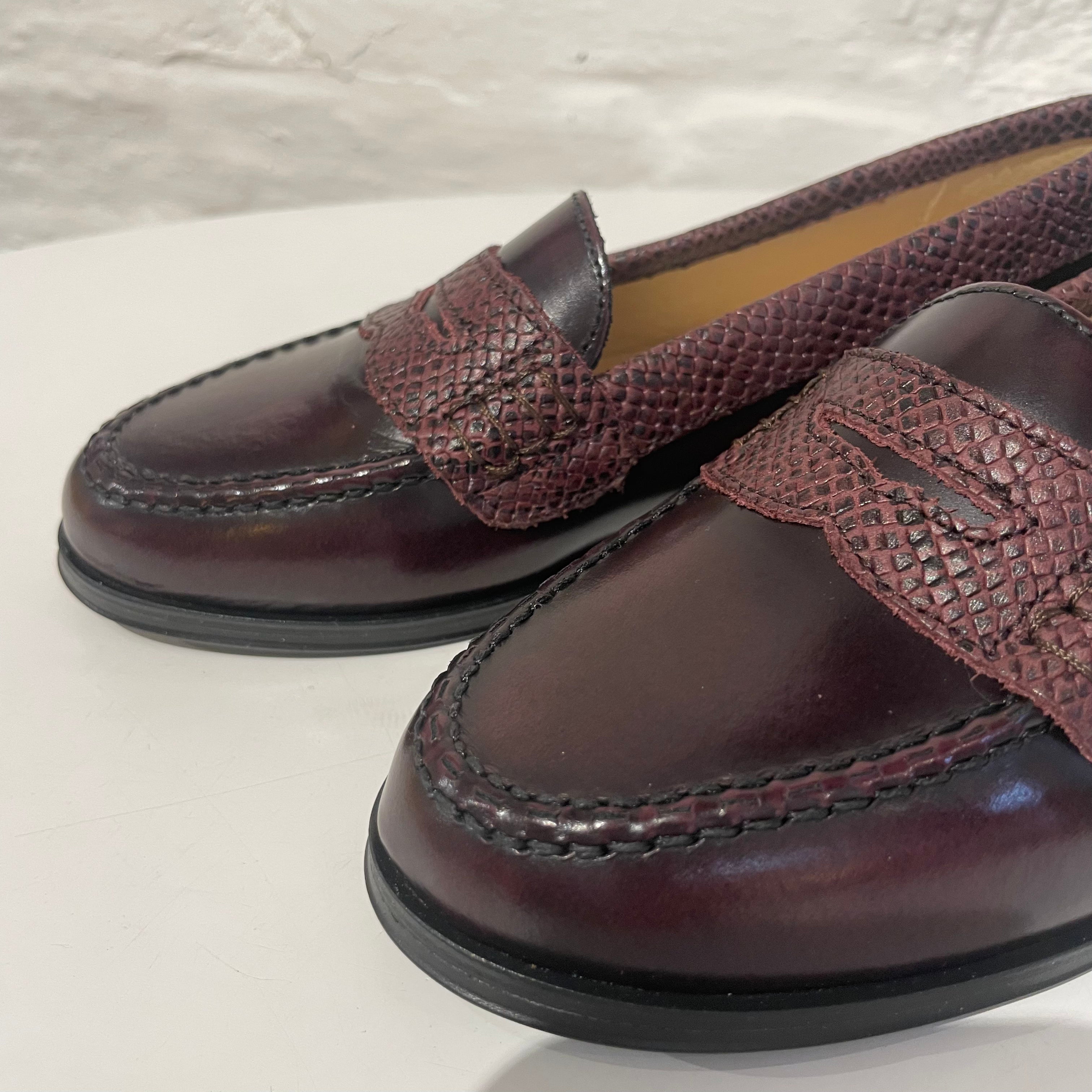 Penny loafers - snake/brown