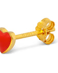 lulu copenhagen - love u gold plated earring - 1pc - passion red