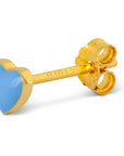 lulu copenhagen - love u gold plated earring - 1pc - light blue