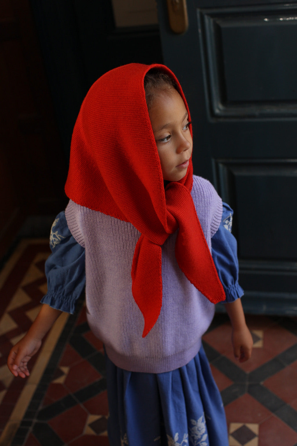 HVID - triangle scarf - josephina - red
