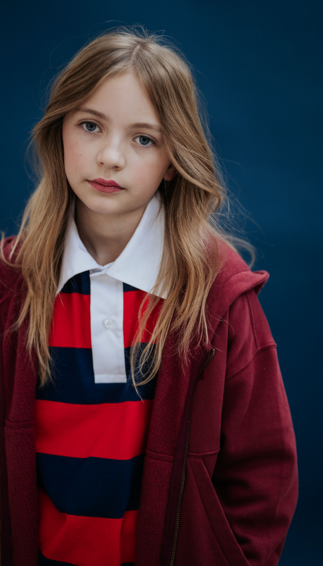 Repose Ams -  polo sweatshirt - navy red block stripe