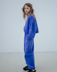 Repose Ams - crop heart sweater - royal bloom