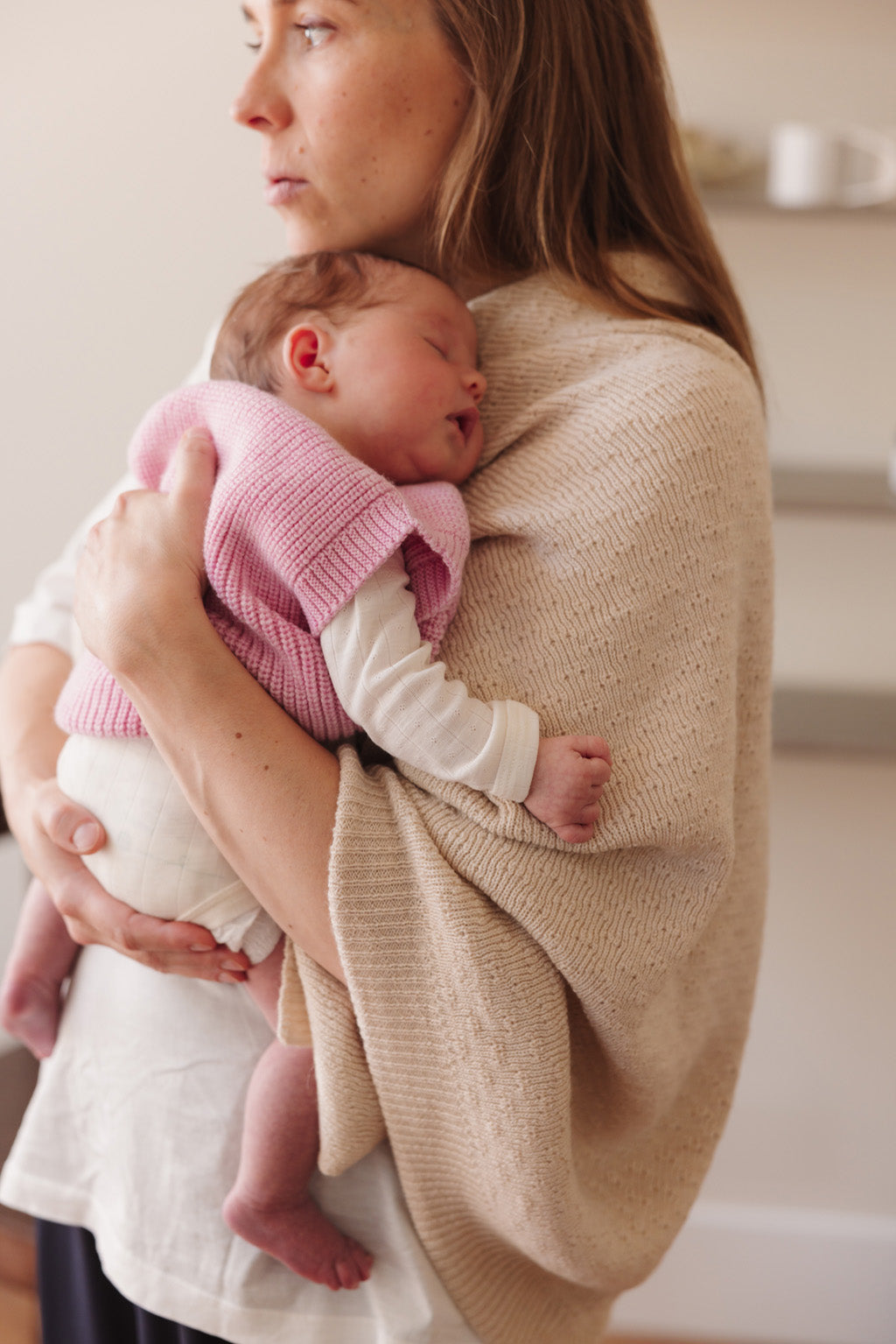 Hvid - wool vest -baby - harvey - cotton candy