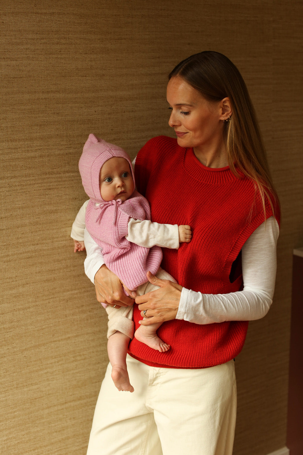 Hvid - wool vest -baby - harvey - cotton candy