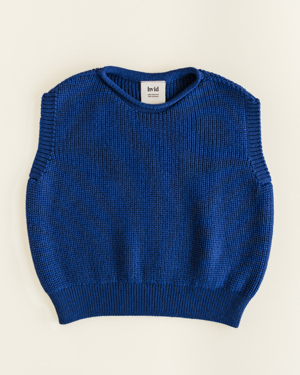 Hvid - wool vest - harvey - kids - cobalt blue