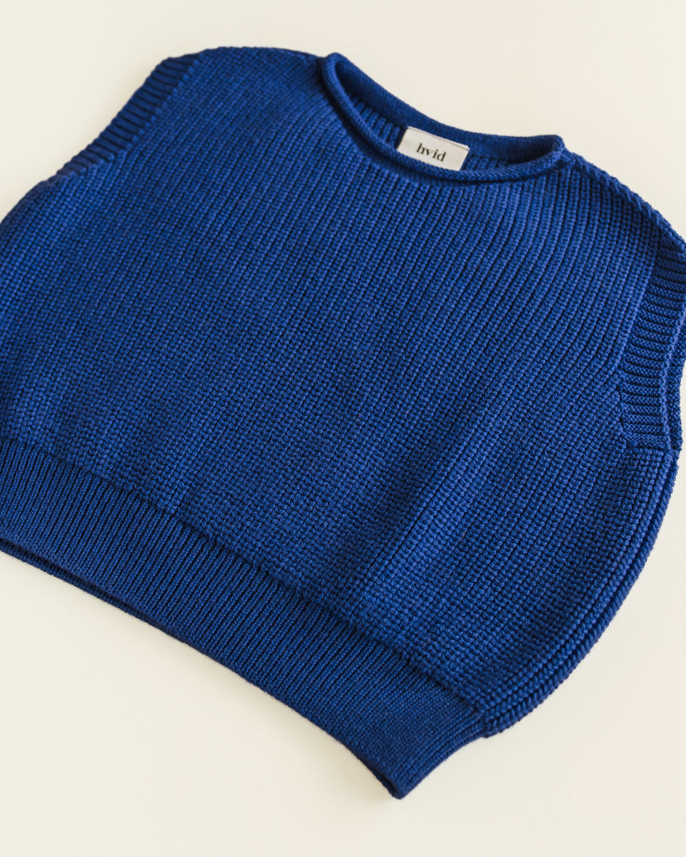 Hvid - wool vest - harvey - kids - cobalt blue