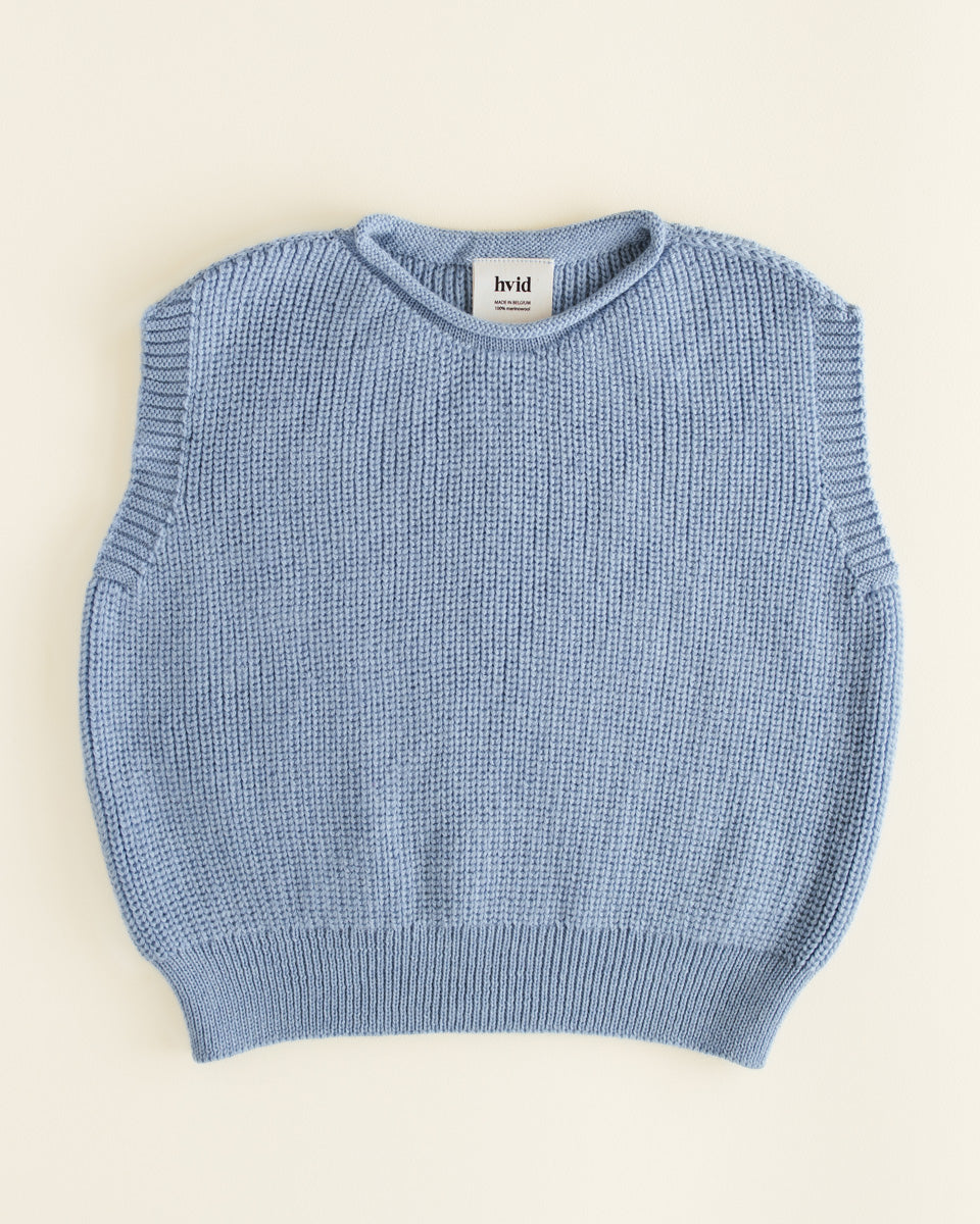 Hvid - wool vest - harvey - kids - light blue