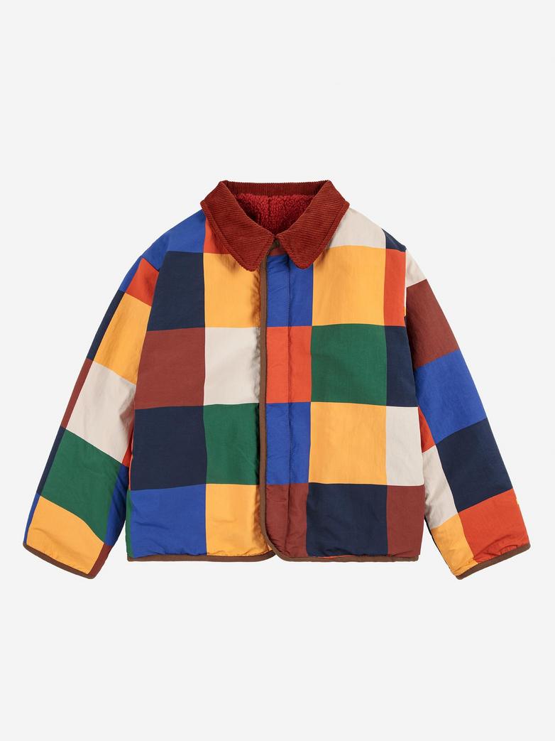 Bobo Choses - kids - tiles reversible sheepskin jacket - multicolor