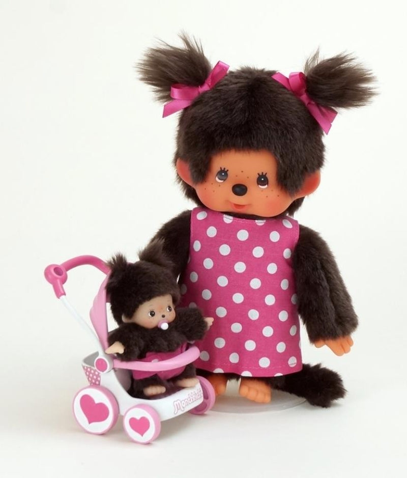 Monchhichi - mother with baby in stroller