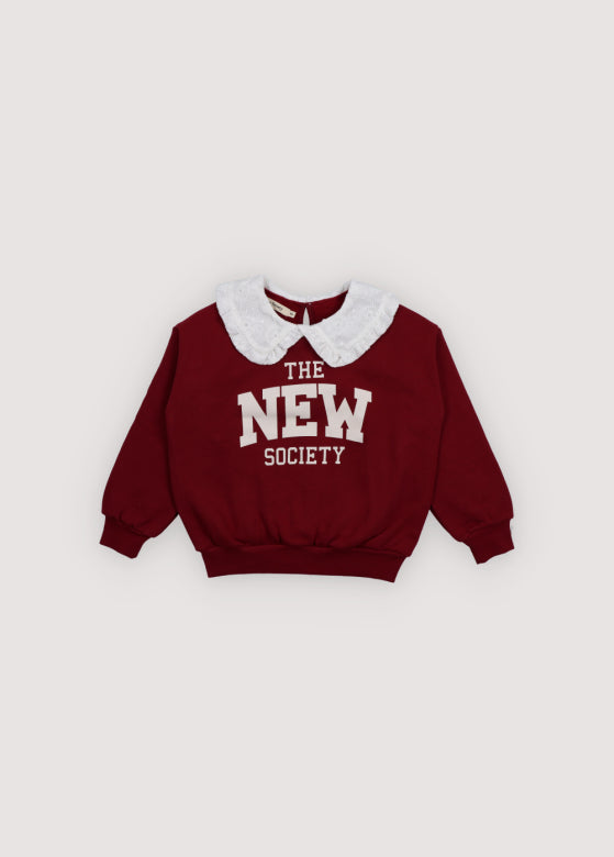 The New Society - Angelica sweatshirt - Plum Fantasy