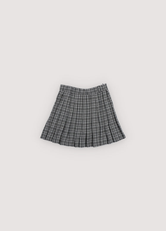 The New Society -Martina Skirt - Galactic Grey Check