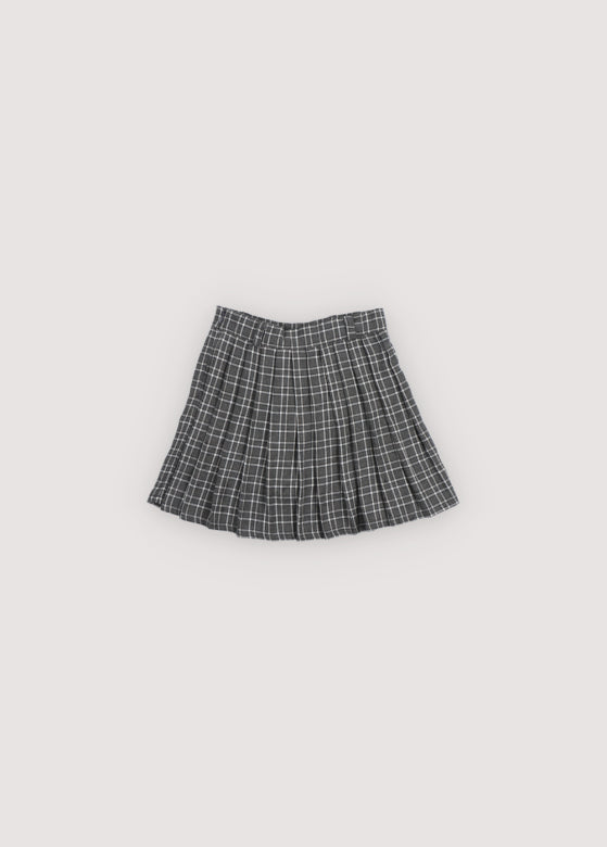 The New Society -Martina Skirt - Galactic Grey Check