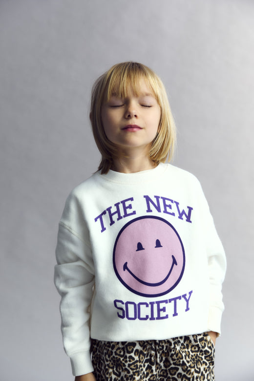 The New Society - smiley sweatshirt - Moonlight white