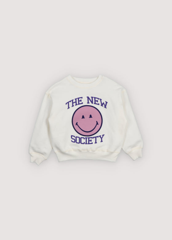 The New Society - smiley sweatshirt - Moonlight white