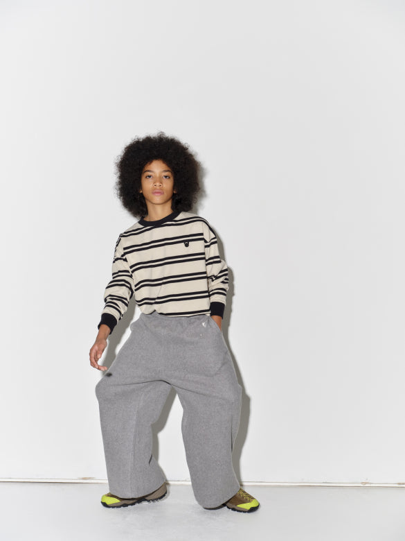 Main Story - wide sweatpant - grey melange polar fleece