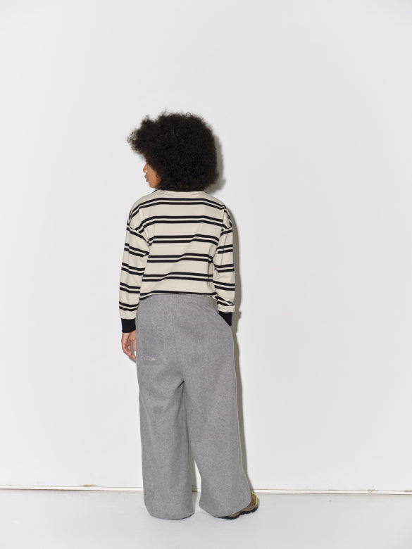 Main Story - wide sweatpant - grey melange polar fleece