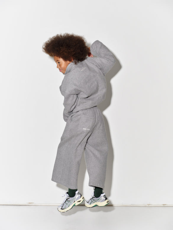 Main Story - wide sweatpant - grey melange polar fleece