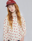 Mipounet - adela - corduroy blouse - ecru/rio red