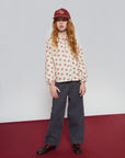 Mipounet - adela - corduroy blouse - ecru/rio red